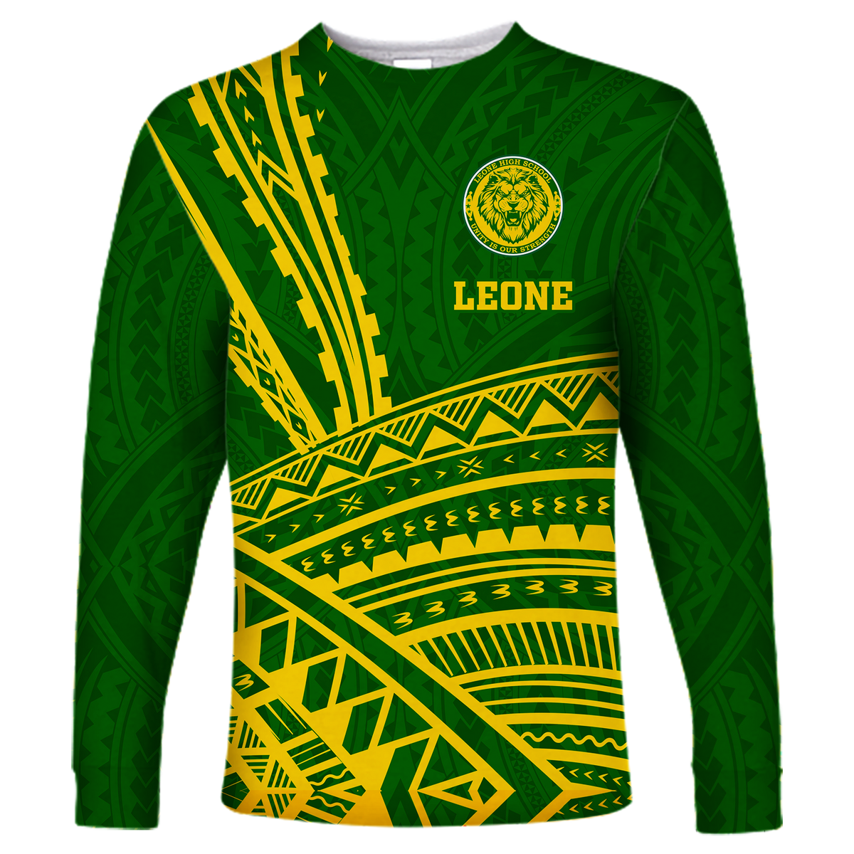 Leone High School Pride Long Sleeve Shirt - LT12 Unisex Green - Polynesian Pride