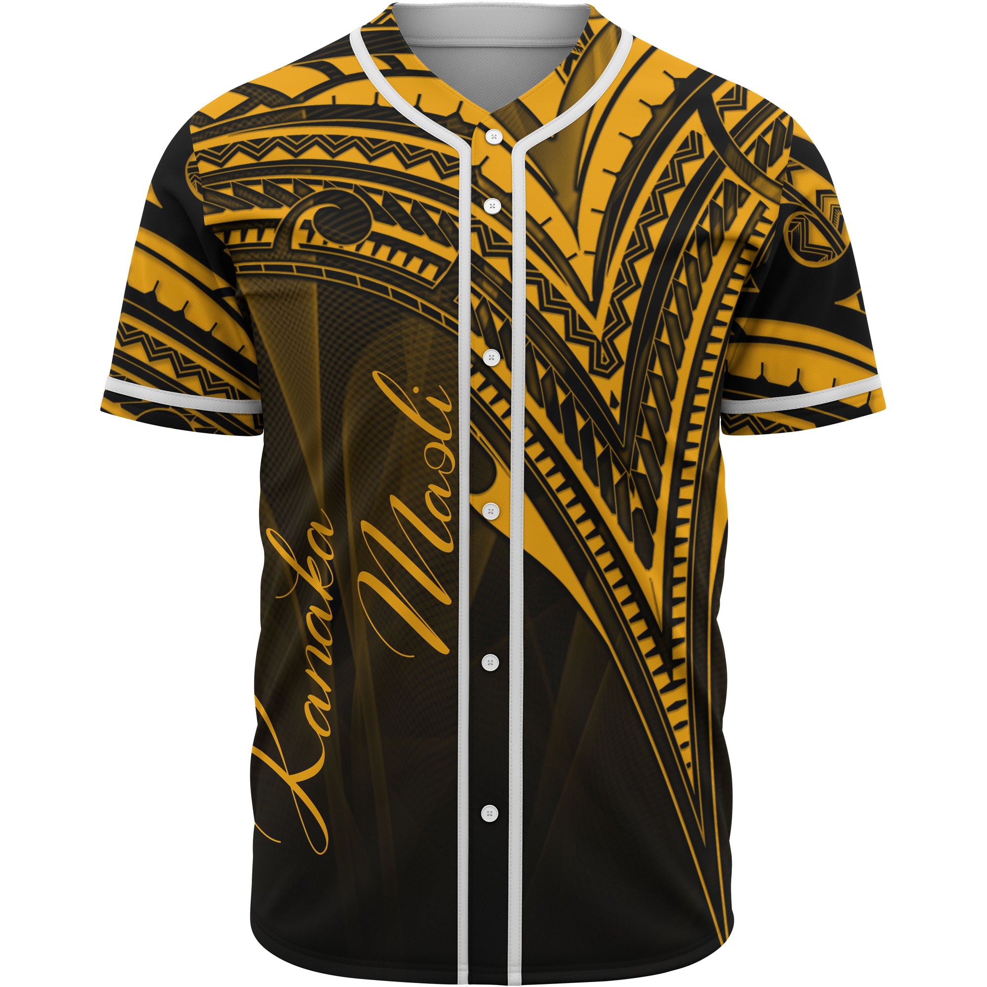 Hawaii Kanaka Maoli Baseball Shirt - Gold Color Cross Style Unisex Red - Polynesian Pride