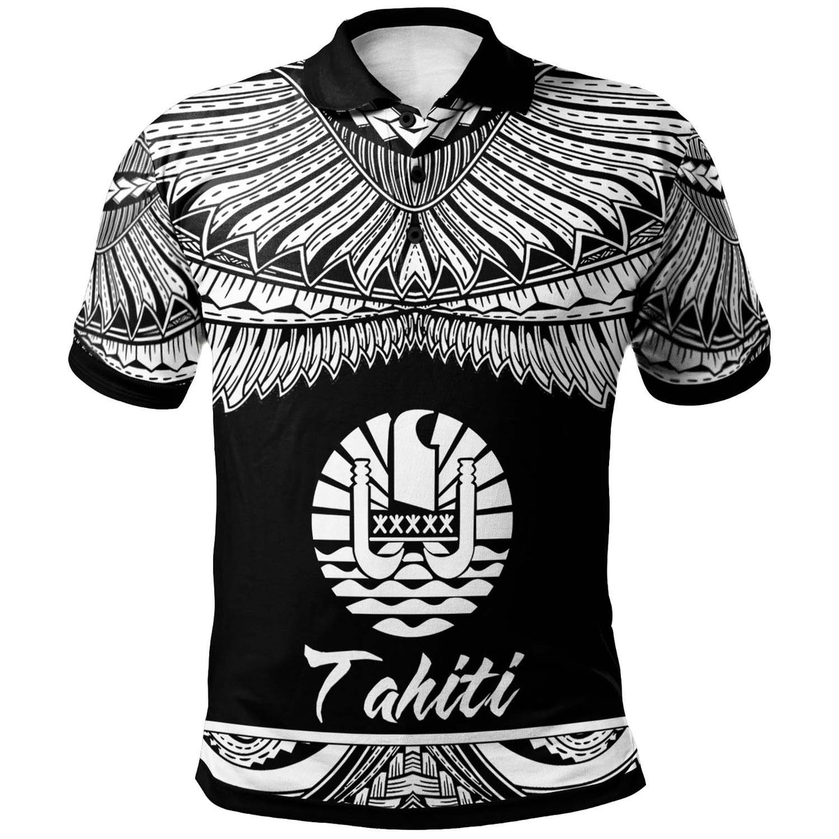 Tahiti Polo Shirt Polynesian Tattoo White Version Unisex White - Polynesian Pride