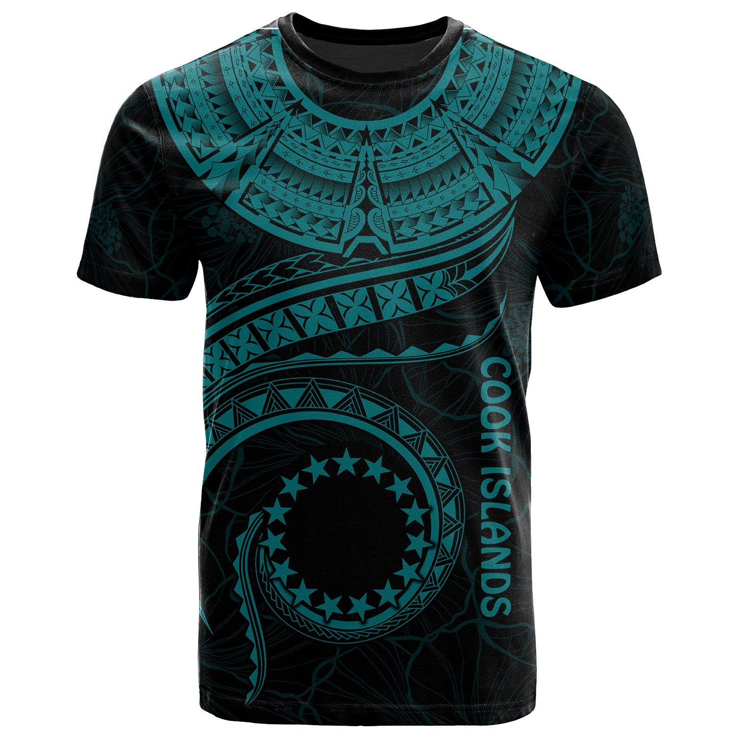 Cook Islands Polynesian T Shirt Cook Islands Waves (Turquoise) Unisex Art - Polynesian Pride