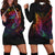 Fiji Hoodie Dress - Butterfly Polynesian Style Black - Polynesian Pride