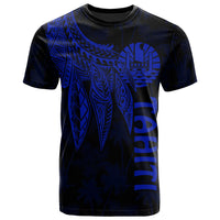 Tahiti T Shirt Polynesian Wings (Blue) Unisex Blue - Polynesian Pride