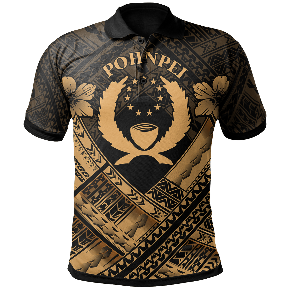 Pohnpei Polynesian Polo Shirt Pohnpei Gold Seal Camisole Hibiscus Style Unisex Gold - Polynesian Pride