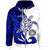 American Samoa Custom Zip Hoodie Mega Turtle Unisex Blue - Polynesian Pride