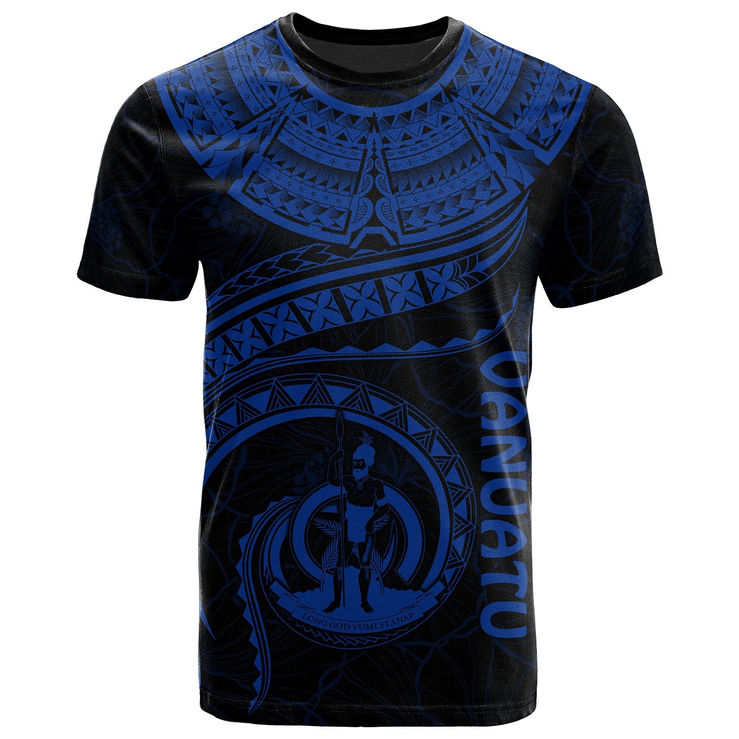 Vanuatu Polynesian T Shirt Vanuatuan Waves (Blue) Unisex Blue - Polynesian Pride