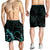 Cook Islands Polynesian Men's Shorts - Turtle With Blooming Hibiscus Turquoise - Polynesian Pride