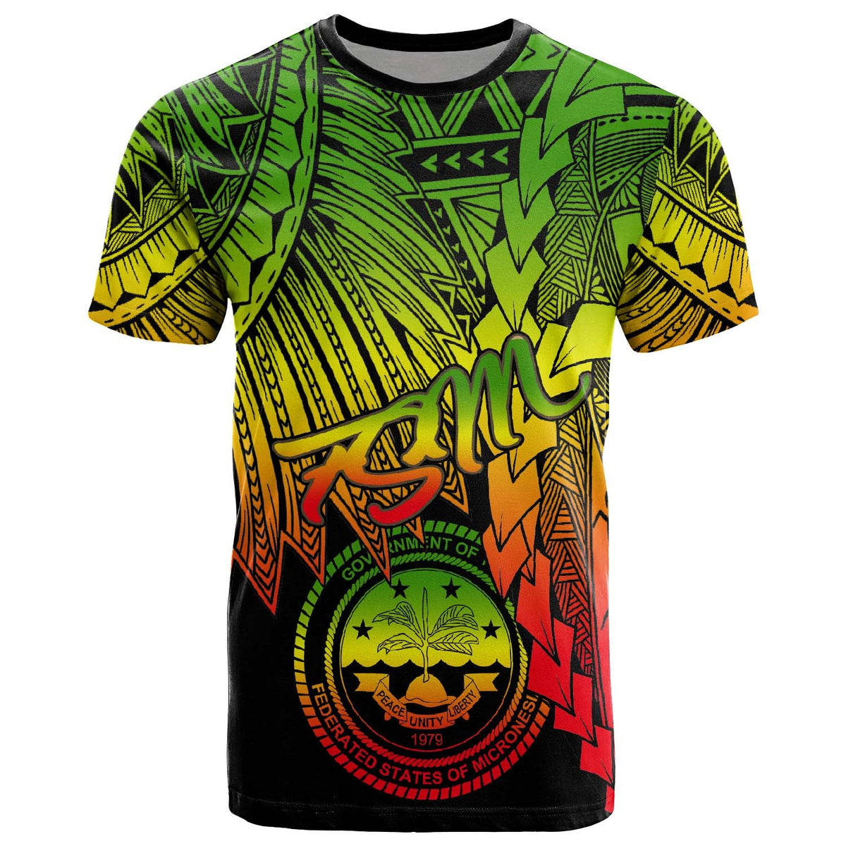 Federated States of Micronesia T Shirt Tribal Wave Tattoo Reggae Unisex Reggae - Polynesian Pride