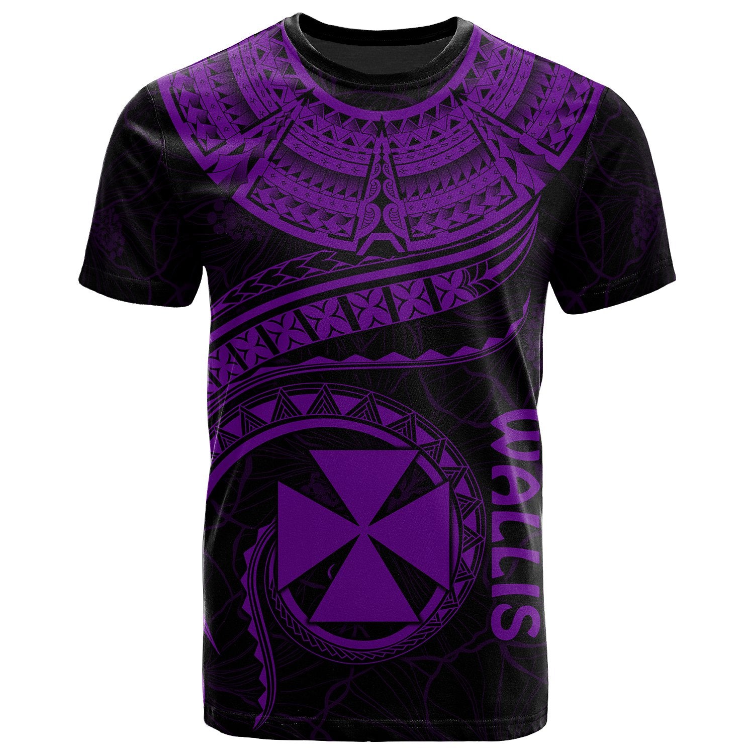 Wallis and Futuna Polynesian T Shirt Wallis and Futuna Waves (Purple) Unisex Purple - Polynesian Pride