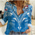 Samoa Rugby Toa Samoa Blue Style Women Casual Shirt - LT2 Female BLUE - Polynesian Pride