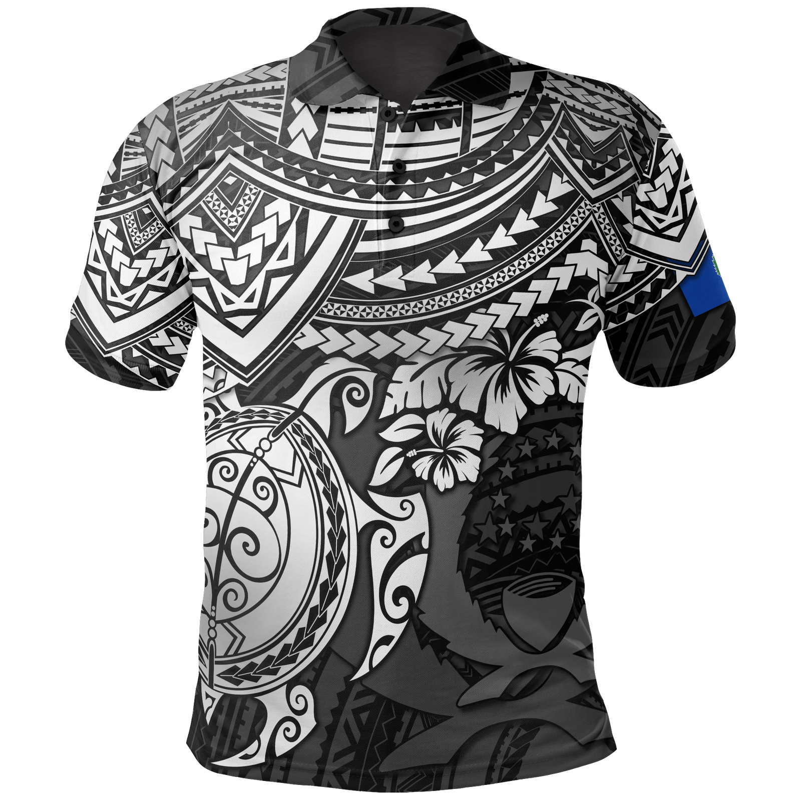 Pohnpei Polo Shirt Pohnpei Flag White Turtle Hibiscus Unisex White - Polynesian Pride