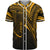 Northern Mariana Islands Baseball Shirt - Gold Color Cross Style Unisex Black - Polynesian Pride