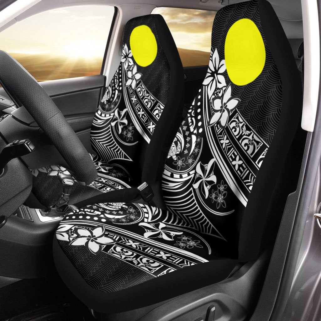 Palau Car Seat Cover - The Flow OF Ocean Universal Fit Black - Polynesian Pride