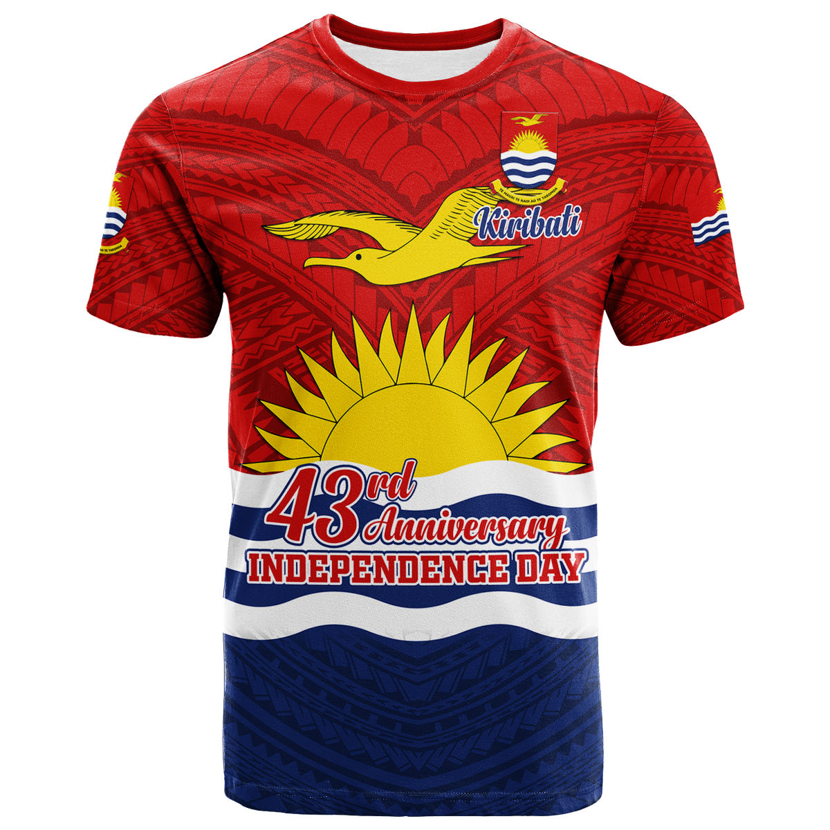 Custom Kiribati 43rd Independence Celebrations T Shirt LT12 Unisex Blue - Polynesian Pride