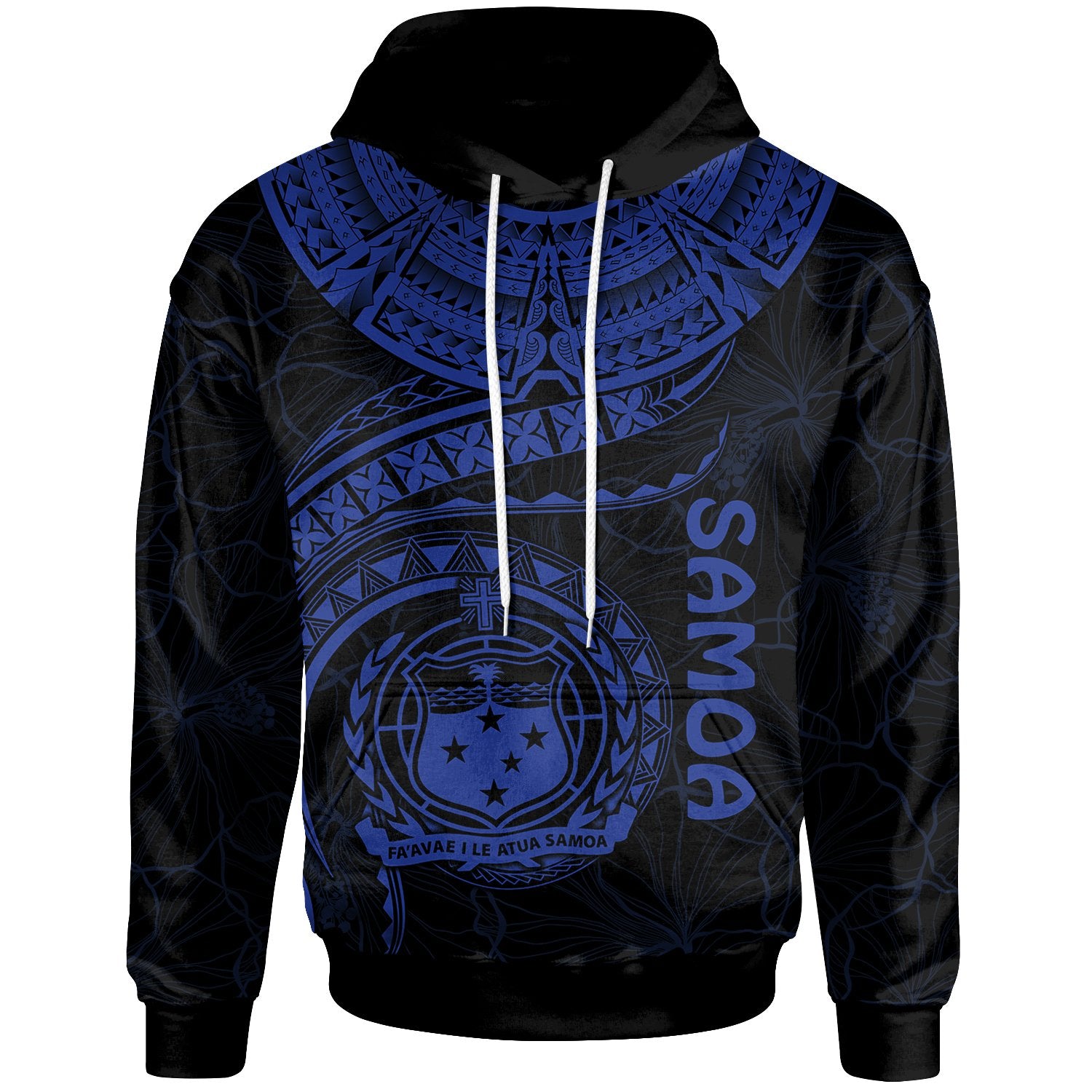 Polynesian Samoa Hoodie Samoan Waves (Blue) Unisex Blue - Polynesian Pride