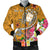 Fiji Custom Personalised Men's Bomber Jacket - Turtle Plumeria (Gold) - Polynesian Pride