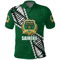Tonga Saineha High School Tongan Patterns Polo Shirt LT12 Unisex Green - Polynesian Pride
