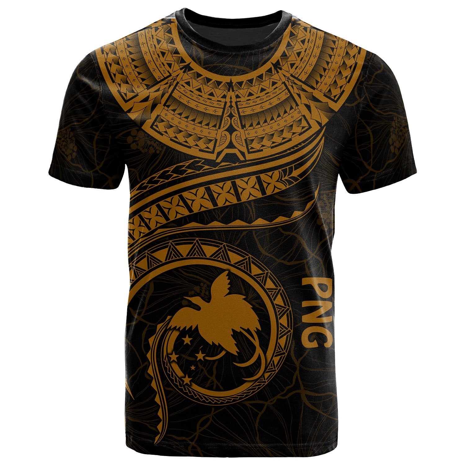 Papua New Guinea Polynesian T Shirt Papua New Guinea Waves (Golden) Unisex Golden - Polynesian Pride