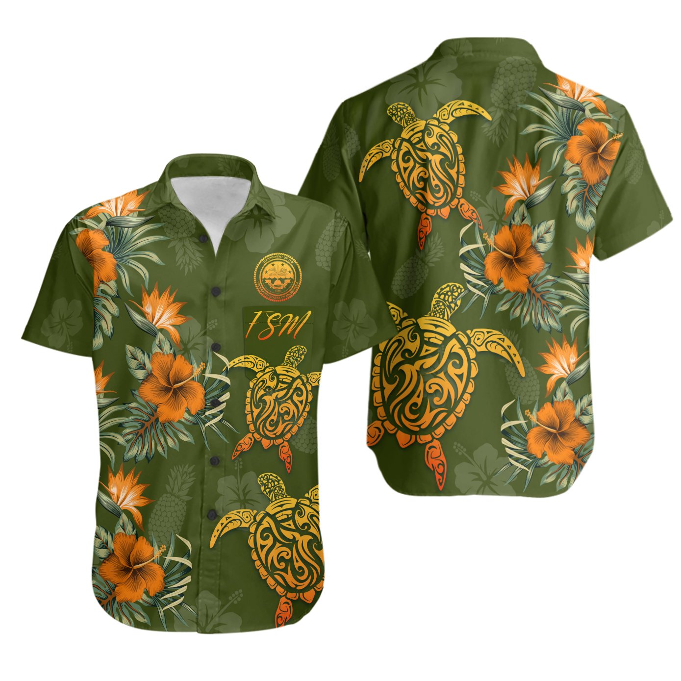 Federated States Of Micronesia Shirt - Tropical Summer Unisex Green - Polynesian Pride