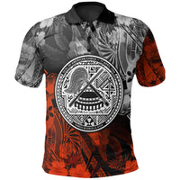 American Samoa Polo Shirt Vintage Polynesian Style Unisex Black - Polynesian Pride