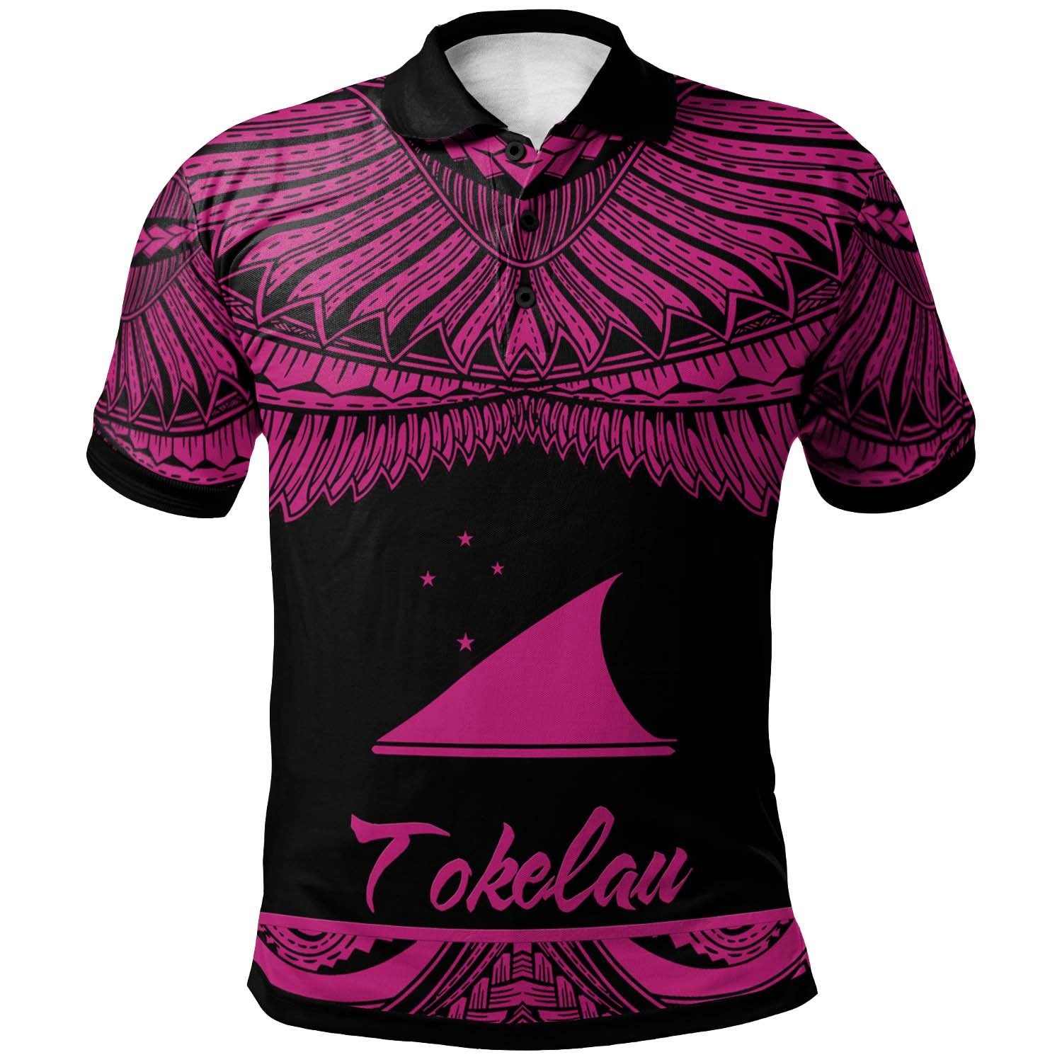 Tokelau Polo Shirt Polynesian Tattoo Pink Version Unisex Pink - Polynesian Pride