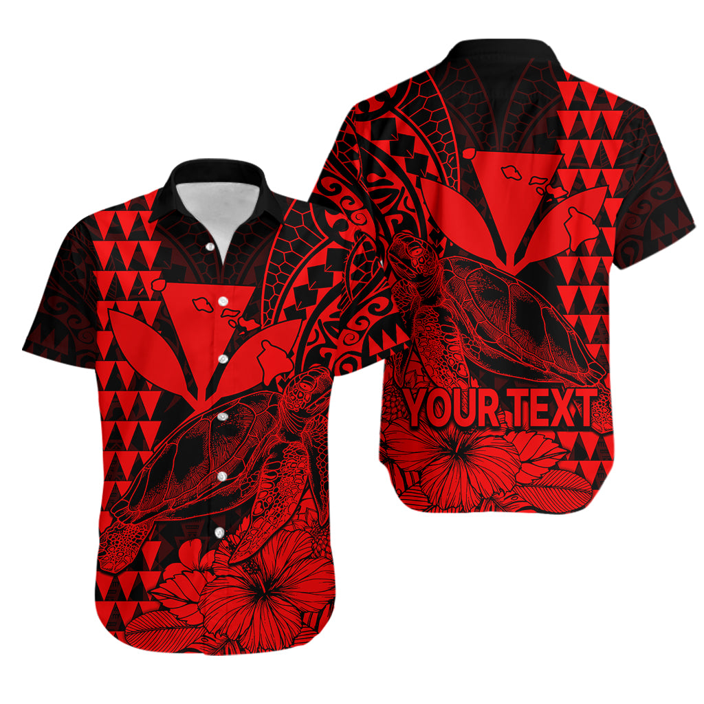 (Custom Personalised) Kakau Polynesian Tribal Hawaiian Turtle with Kanaka Maoli Red Hawaiian Shirt LT9 Red - Polynesian Pride