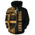 Fiji Polynesian Tapa Custom Hoodie Yellow Line - Polynesian Pride