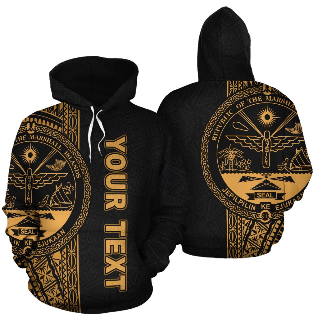 Marshall Islands Polynesian Custom Hoodie Yellow Line Unisex Yellow - Polynesian Pride