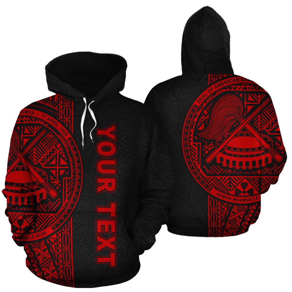 American Samoa Polynesian Custom Hoodie Red Line Unisex Red - Polynesian Pride