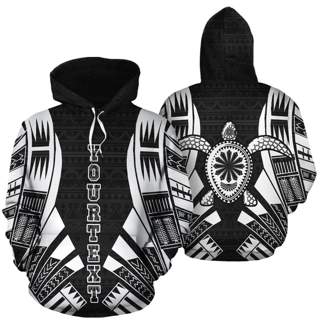 Turtle Polynesian Custom Hoodie Black Tattoo Unisex Black - Polynesian Pride