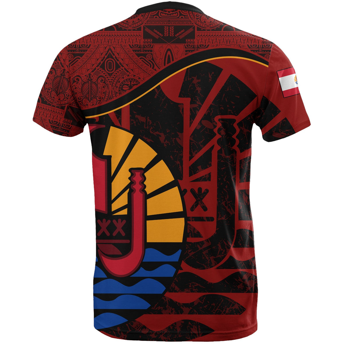 Tahiti T Shirt Tahiti Flag Vintage Style A02 - Polynesian Pride