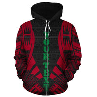 Vanuatu Polynesian Custom Zip up Hoodie Red Tattoo - Polynesian Pride