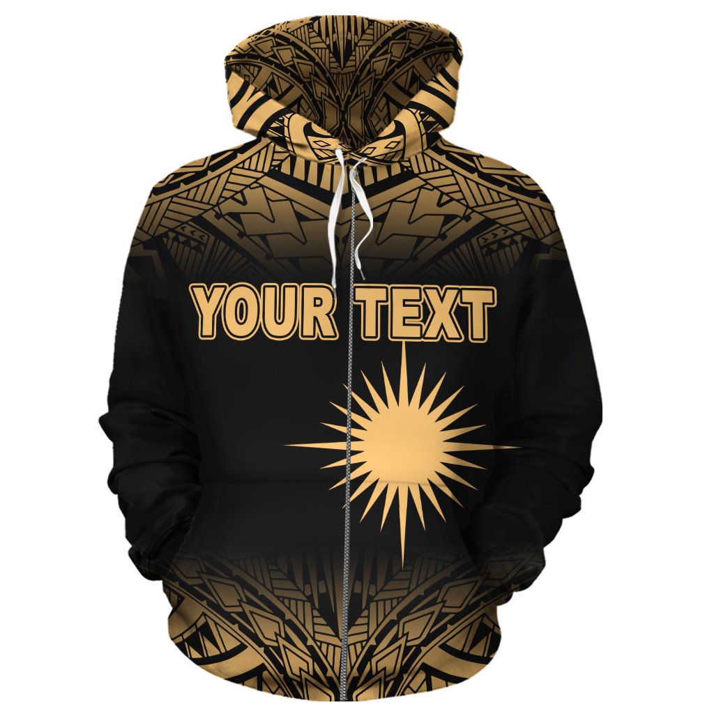 Marshall Islands Polynesian Custom Zip up Hoodie Yellow Frog - Polynesian Pride