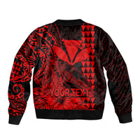 (Custom Personalised) Kakau Polynesian Tribal Hawaiian Turtle with Kanaka Maoli Red Bomber Jacket LT9 - Polynesian Pride