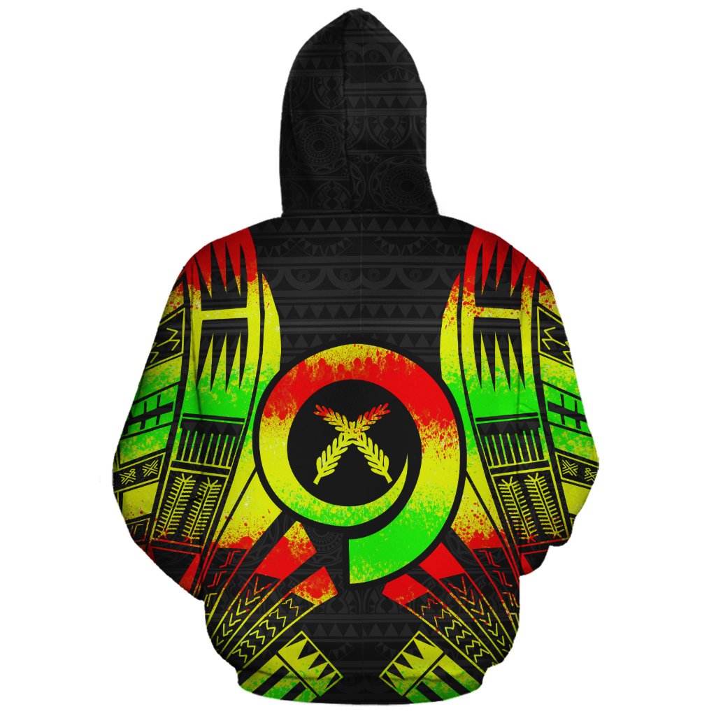 Vanuatu Polynesian Custom Zip up Hoodie Reggae Tattoo - Polynesian Pride