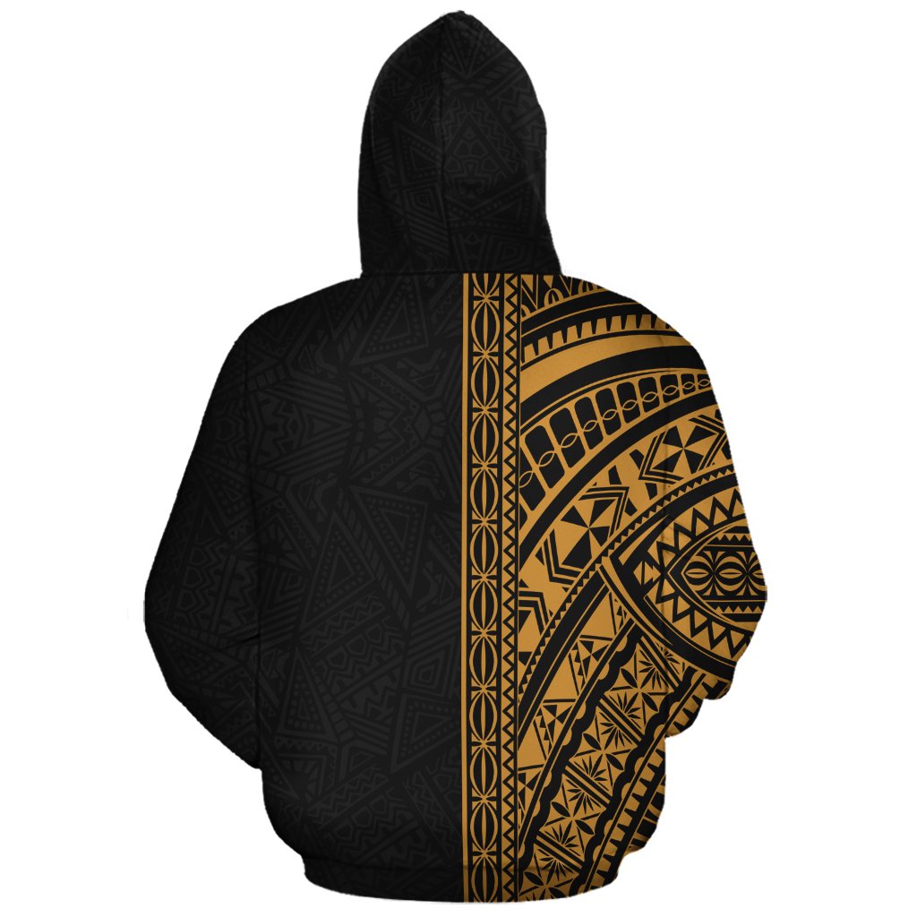 Polynesian Custom Hoodie Yellow Poly Line - Polynesian Pride