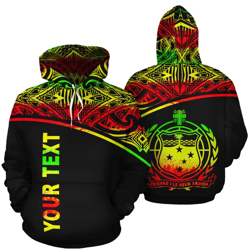 Samoa Polynesian Custom Hoodie Reggae Curve Unisex Reggae - Polynesian Pride