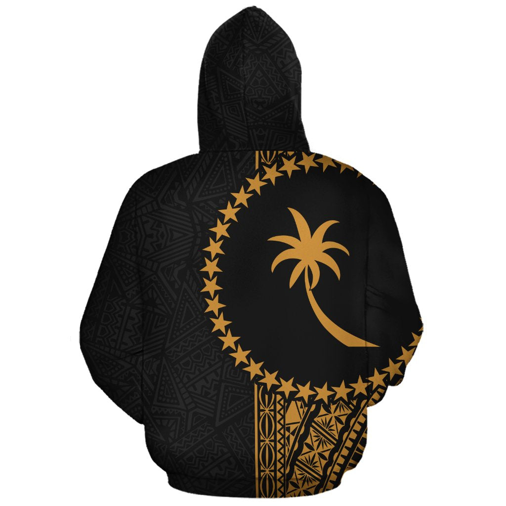 Chuuk Polynesian Custom Hoodie Yellow Line - Polynesian Pride