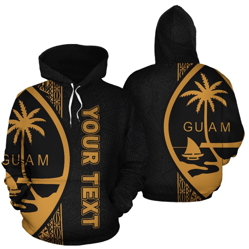 Guam Polynesian Custom Hoodie Yellow Line Unisex Yellow - Polynesian Pride