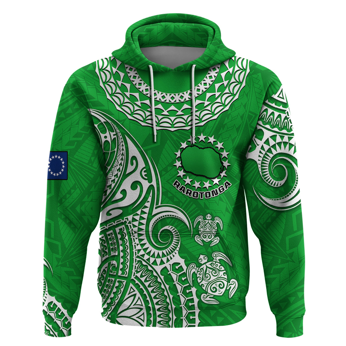 Custom Rarotonga Cook Islands Polynesian Turtle Art Hoodie LT14 - Polynesian Pride