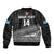 (Custom Text And Number) Fiji Sevens Rugby Fijian 7s Black Tapa Polynesian Art Sleeve Zip Bomber Jacket LT14 - Polynesian Pride