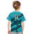 (Custom Text And Number) Fiji Rugby Tapa Pattern Fijian 7s Cyan Kid T Shirt LT14 - Polynesian Pride