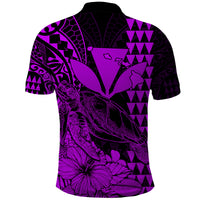 Kakau Polynesian Tribal Hawaiian Turtle with Kanaka Maoli Purple Polo Shirt LT9 - Polynesian Pride