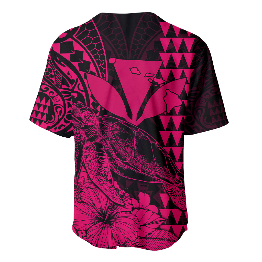 Kakau Polynesian Tribal Hawaiian Turtle with Kanaka Maoli Pink Baseball Jersey LT9 - Polynesian Pride