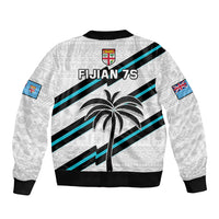 Fiji Rugby Tapa Pattern Fijian 7s White Bomber Jacket LT14 - Polynesian Pride