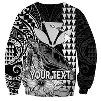 (Custom Personalised) Kakau Polynesian Tribal Hawaiian Turtle with Kanaka Maoli Black Sweatshirt LT9 - Polynesian Pride