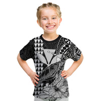 (Custom Personalised) Kakau Polynesian Tribal Hawaiian Turtle with Kanaka Maoli Black Kid T Shirt LT9 Youth XL Size14 - Polynesian Pride