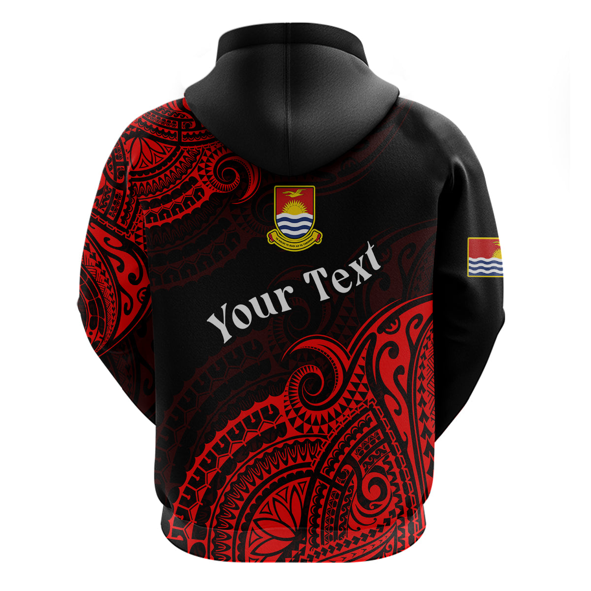Custom Ribaberiki Kiribati Coat of Arms Mix Red Polynesian Hoodie LT14 - Polynesian Pride