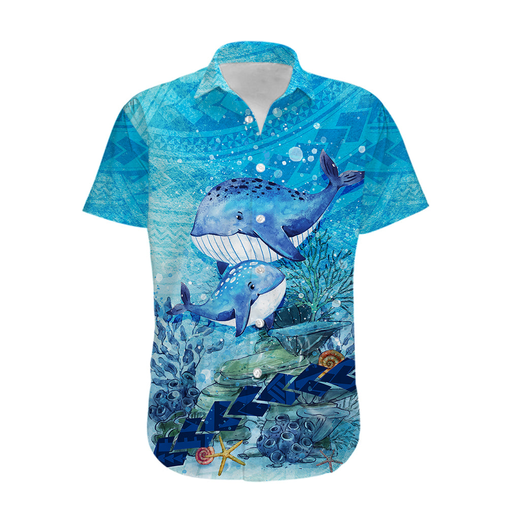 Mother and Baby Whale Mix Polynesian Style Hawaiian Shirt TS07 - Polynesian Pride