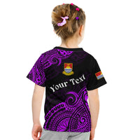 (Custom Personalised) Ribaberiki Kiribati Coat Of Arms Mix Purple Polynesian Kid T Shirt LT14 - Polynesian Pride