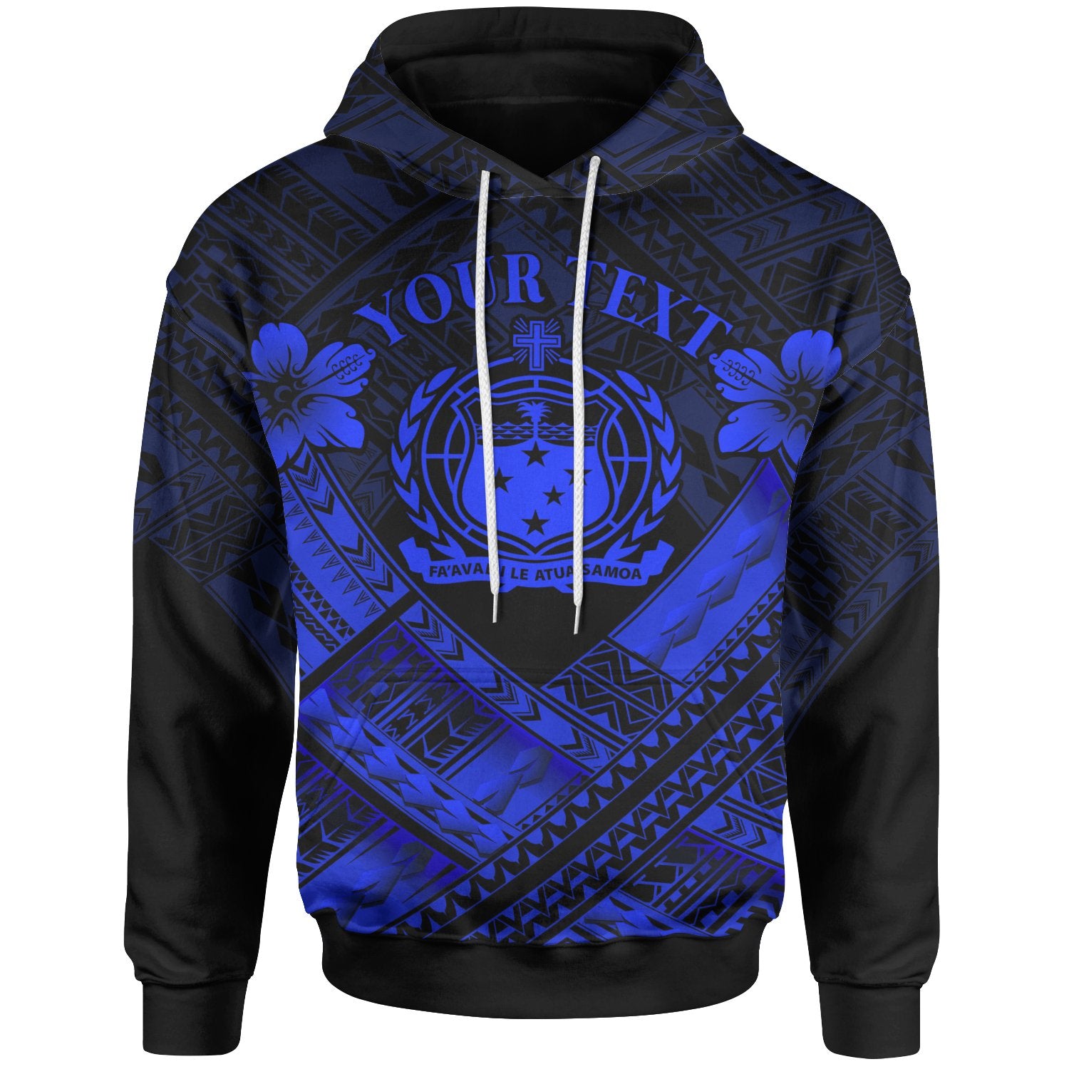 Samoa Custom Polynesian Hoodie Samoa Blue Seal Camisole Hibiscus Style Unisex Blue - Polynesian Pride